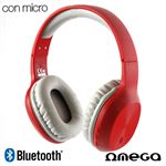 Auriculares Stereo Bluetooth Cascos Stereo Omega Wireless Rojo
