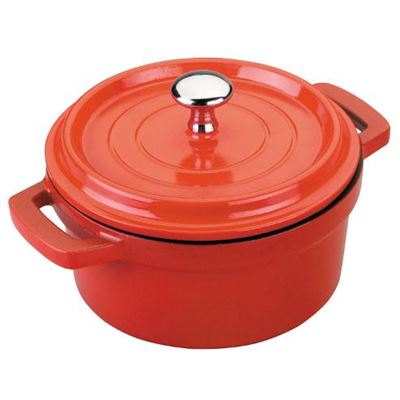 Olla Cocotte Roja Mini Aluminio Fundido, Lacor Diámetro 9,5 Cm