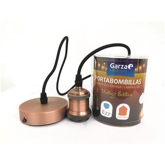 Portabombillas Cable pendant Vintage Rose Gold, cable textil, casquillo E27 cable textil 1metro
