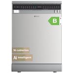 Lavavajillas libre instalación EVVO D5 60 cm 16 cubiertos Acero inox B