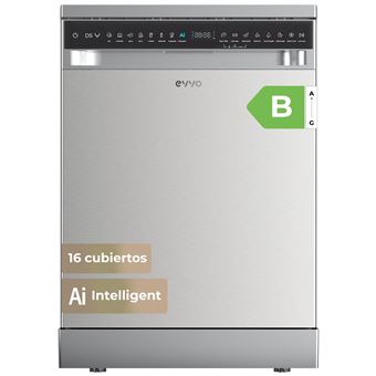 Lavavajillas libre instalación EVVO D5 60 cm 16 cubiertos Acero inox B - 1