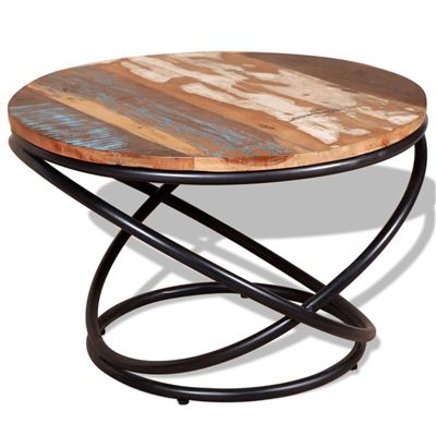 Vidaxl Mesa De Centro Madera Maciza Reciclada 60X60x40 Cm