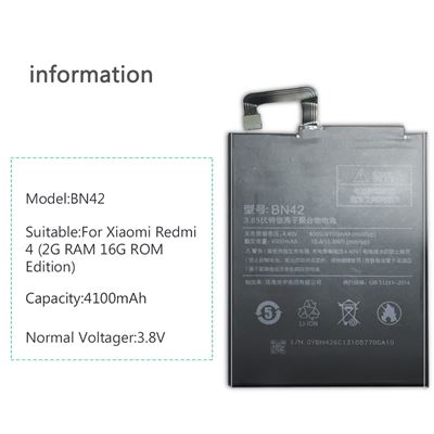 Bateria Interna para Xiaomi Redmi 4 MPN Original BN42 