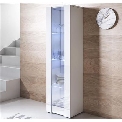Muebles Bonitos Blanco Vitrina Modelo Luke V5 40X167cm Con Patas Estándar