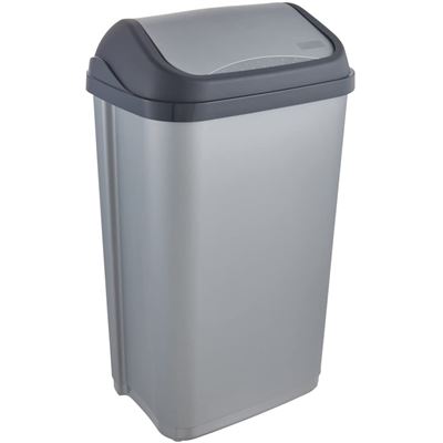 Cubo De Basura Keeper Swantje Con Tapa Basculante Plateado 50l