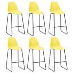 Taburetes de cocina vidaXL 6 unidades plástico amarillo