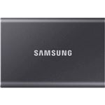 Disco duro SSD externo Samsung T7 USB tipo C color gris 2 TB