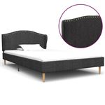 Estructura de cama vidaXL de tela gris oscuro 90x200 cm