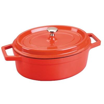 Olla Cocotte Roja Oval De Aluminio Fundido Lacor