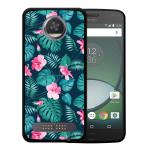 Funda Motorola Moto Z2 Play Silicona Gel Flexible WoowCase Flores Tropicales 2 - Negro