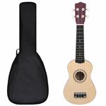 Set de ukelele soprano con funda para niños vidaXL madera clara 21