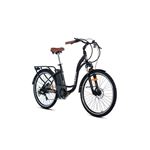 Bicicleta Electrica Moma Bikes "E26.2", Aluminio, SHIMANO 7V, Frenos de Disco Hydraulicos Bat. Ion Lithium 36V 16Ah Negro