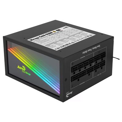 Aerocool Fuente Alimentación Pc Modular Rgb 650W Miragegold650m, 80 Plus Gold