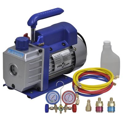 Bomba De Vacío Una Etapa Con Manómetro Colector Bidireccional Vidaxl 220 V 50 Hz