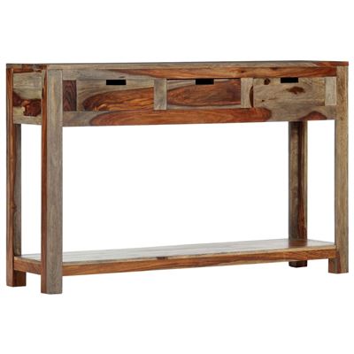 Vidaxl Mesa Consola Con 3 Cajones Madera Maciza Sheesham 120X30x75 Cm
