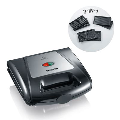 Tostadora Multi - Sandwich Severin Sa 2968 Acero Inoxidable Mate-negra 1000 W