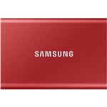 Disco duro SSD externo Samsung T7 USB tipo C color rojo 1 TB