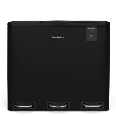 Papelera N°988 Les Collectors 3 Cubos Negro