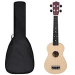 Set de ukelele soprano con funda para niños vidaXL madera clara 23