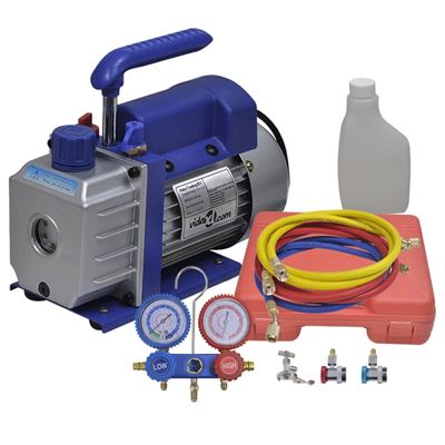 Bomba De Vacío Una Etapa Con Manómetro Colector Bidireccional Vidaxl 220 V 50 Hz