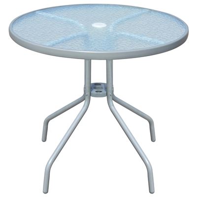 Mesa de jardín vidaXL, de acero 80x71 cm redonda Gris