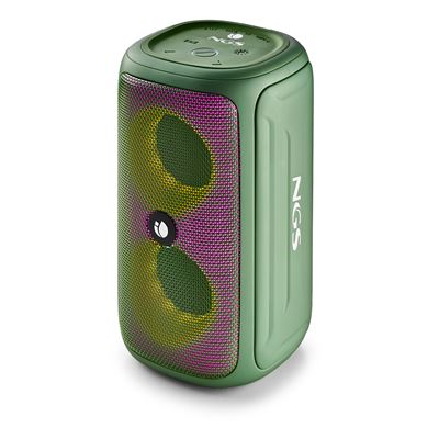 Altavoz Inalámbrico Ngs Roller Beast Green 32w Resistente Al Agua Ipx5 Bt/tws/ Aux In/ Radio Fm