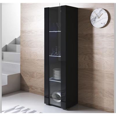 Muebles Bonitos Negro Vitrina Modelo Luke V5 40X167cm Con Patas Estándar