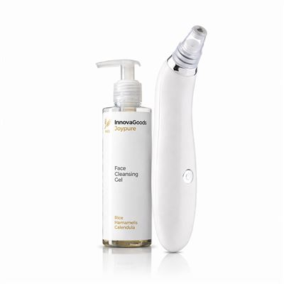 Pack Limpiador Facial Eléctrico De Puntos Negros Y Gel Limpiador Facial Rice Joypure 200 Ml Innovagoods