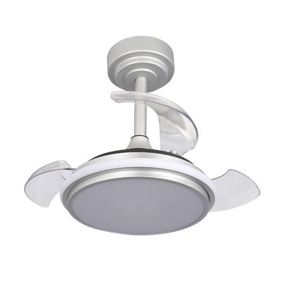 Ventilador De Techo Cristalrecord Led Antila Mini Xs Regulable Con Control Remoto 35w 3cct 3000lm Ip20 Ø55cm Gris