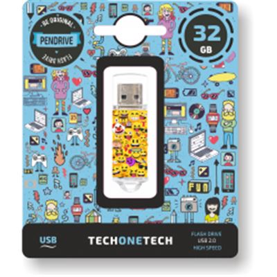 Pendrive TECH ONE TECH TEC4501-32 32 GB USB 2.0 Multicolor con tapa - Imagen 2
