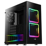 Caja PC - Aerocool TOR, ATX, Cristal Templado, 2 Ventiladores RGB 14cm