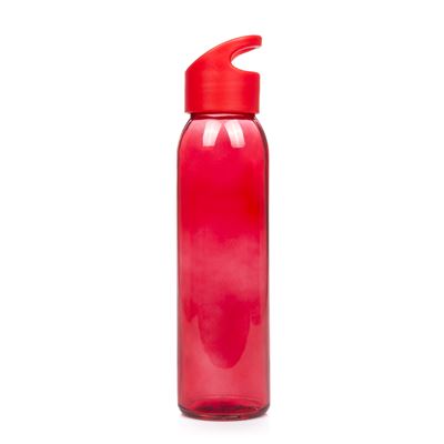 Tinof Bidón De 470ml Con Cuerpo De Cristal Y Tapón A Rosca En Pp, Libre De Bpa. Dam Rojo