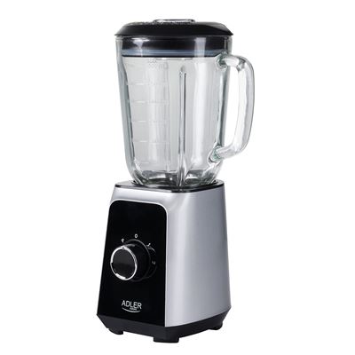 Batidora De Vaso Americana, Jarra Cristal 1,5 L, 2 Velocidades, Picahielo, Cuchillas Acero Inox Adler Ad4076 1000w Plata