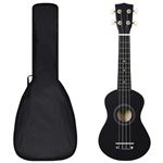 Set de ukelele soprano con funda para niños vidaXL negro 21