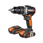 Taladro Percutor Brushless 20v worx powershare wx3732 baterías 2ah motor sin escobillas 2 velocidades portabrocas me wx373 2000 2.0ah