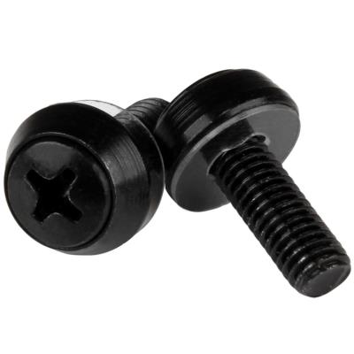Startech Negro Cabscrewsm6b - Tornillos M6 Para Armarios, 12 Mm, 50 Unidades, Color