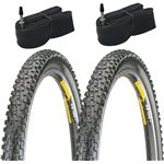 2 Cubiertas Kenda Bicicleta MTB 27,5x2.10 + 2 cámaras de Aire de 27,5” FV (válvula Presta-Fina)