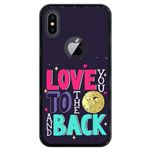 Funda Hapdey para Iphone X - XS, Diseño Frase romántica, Love you to the moon and back, Silicona TPU