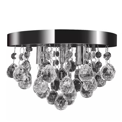 Lámpara De Techo De Cristal Vidaxl, Diseño Cromado