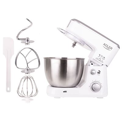 Robot Cocina Batidora Amasadora Repostería Capacidad De 4 Litros, 6 Velocidades, Movimiento Orbital Adler Ad4216 1000w Blanco