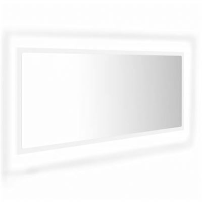 Vidaxl Blanco Espejo De Baño Con Led Aglomerado 100X8,5X37cm