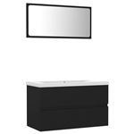 Conjunto de muebles de baño vidaXL aglomerado negro 31,55Kg