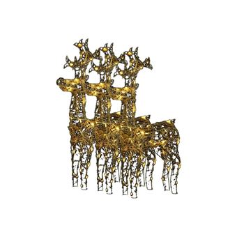 Adorno de reno de Navidad acrílico vidaXL 3 unidades 60x16x100cm 1,75Kg - 1