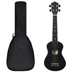 Set de ukelele soprano con funda para niños vidaXL negro 23