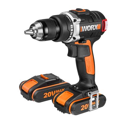 Taladro 40 20 v negro worx wx175 brushless sin escobillas 20v 2.0ah. incluye 2 2.0ah