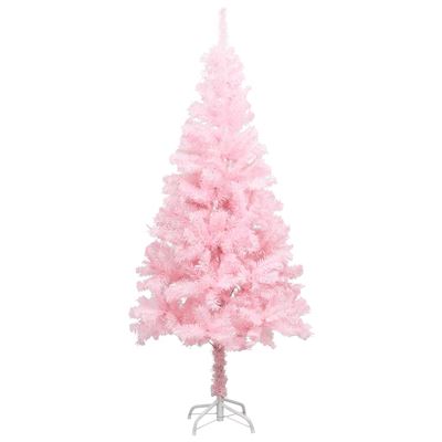 Árbol de Navidad artificial con soporte vidaXL rosa PVC 210 cm