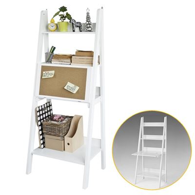 Sobuy® Mesa De ordenador con estante integrado librerias diseño blanco frg115w escritorio 64x48x160