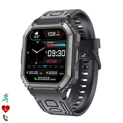 Smartwatch Dam K6 Multifunción 16 Modos Deportivos Monitor De Tensión Y Medidor O2 Negro