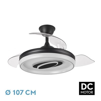 Ventilador De Techo Fabrilamp Dc Maracaná Regulable Con Mando A Distancia 57w 3cct 5980lm Negro Y Blanco