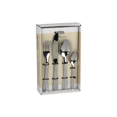Cubertería De Acero Inoxidable Cofan Bolonia Juego De 24 Pcs C-18/0 Incluye Caja De Diseño Y Gran Calidad